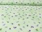 Preview: Patchworkstoff Clothworks aus der Serie Flowershop lila mini Blüten auf hellgrün Baumwollstoff